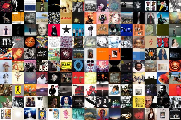 Collage of the first 150 albums reviewed by Audioxide
